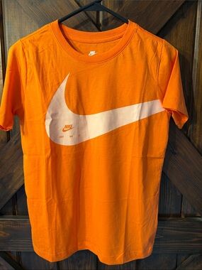 Nike Orange T-Shirt with White Swoosh